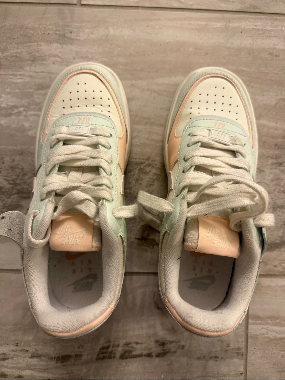 Nike Mint and Peach Low-Top Sneakers